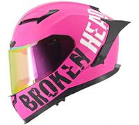 Divisione Stradale Broken Head Rosa Opaco Con Visiera Rosa Specchiata