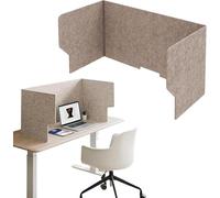 Divisore Acustico da scrivania, Pannello for Privacy Indipendente in Feltro Stand up 60~120 cm, divisori insonorizzati, separatore Tavolo a Forma di U, for postazioni Lavoro aule(Light Brown,60cm)