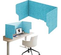 Divisore Acustico da scrivania, Pannello for Privacy Indipendente in Feltro Stand up 60~120 cm, divisori insonorizzati, separatore Tavolo a Forma di U, for postazioni Lavoro aule(Lake Blue,60cm)
