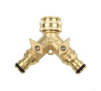 Divisore d'acqua a forma di Y in ottone massiccio con due uscite indipendenti per una gestione efficiente del flusso, compatibile con lavatrici, grande foro interno riduce i tempi di attesa, colore