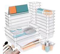 Divisore del cassetto - 23x15x5cm bidoni 'organizzatore trasparente, vassoi di smistamento multiuso, scatole leggere con 4 dimensioni diverse | Accessorio per la casa per bagno per il trucco per i