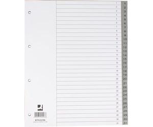 Divisore numerico Q-Connect grigio XL 24,5x29,7 cm ppl 1-31 KF02296