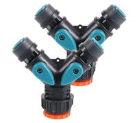 Divisore per Condotta da Giardino a Forma di Y con Valvola, 2 Pezzi | Adattatore per Rubinetto da 3/4 Pollici, Doppia Uscita per Due Linee, Design Push-to-connect Anti Perdita
