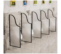 Divisore per orinatoio in vetro temperato con telaio in acciaio inox, protezione impermeabile per la privacy, per servizi igienici maschili in scuole, bar e hotel, soluzione durevole per la
