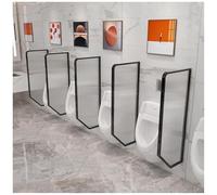 Divisore per orinatoio in vetro temperato, divisorio per WC pubblico con telaio in acciaio inossidabile, schermo protettivo per bagno da uomo, divisorio nero durevole per la privacy