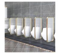 divisore per orinatoio Parete Divisoria For Orinatoio Maschile, Parete Divisoria For WC, Telaio In Ferro Spesso + Pannello In Vetro Temperato For Hotel, Negozi, Luoghi Pubblici(Schwarz,4pcs)