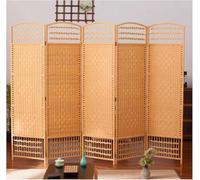 Divisore per Schermo per La Scuola Materna in Rattan, Recinzione Dell'area Schermo Mobile per Bambini Area Giochi Pieghevole Piccolo Schermo, Yellow-4 Panel, H 170cm x L160cm
