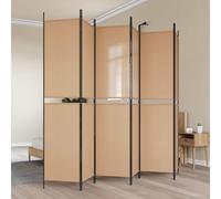 Divisore per Stanza a 6 Pannelli Beige 300 x 220 cm Tessuto,Separè-42039226