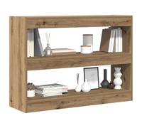 Divisore per stanza minimalista in legno ingegnerizzato e rovere artigianale con ampio spazio di archiviazione e design elegante per soggiorni e biblioteche. Mobili libreria unità di scaffalatura