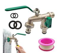 Divisore per tubi | Rubinetto doppio Becco Cortile | Connettore rubinetto a 2 vie per giardino, esterno, , balcone e cortile