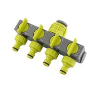 Divisore per tubo del rubinetto, 2pcs 4-Way Garden Hose Splitter Multicolor 1/2-3/4-1inch Threads ABS(Green Gray)