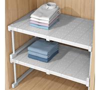 Divisore regolabile per armadio, resistente, espandibile, per cucina, bagno, camera da letto, mensola separatore (42 cm di larghezza 37 x 48 cm di lunghezza)