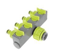 Divisore Tubo Irrigazione Giardino 4 Vie ABS Giallo a Collettore | Giunti Controllati Singolarmente, Tenuta Forte, Anti Perdita, per Gestione Multipla Dell’acqua in Casa