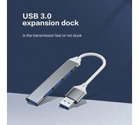 Divisore USB 3.0 lega di alluminio alta velocità 4 porte USB Stazione di attracco uno multi interfaccia Convertitore Laptop esterno chiave Mouse USB Adattatore Lega di titanio