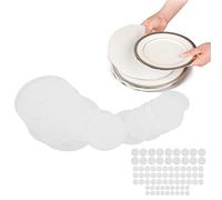 Divisori a piastra in feltro, 72 pcs 12mm 15mm 25 mm riutilizzabile bianco spesso in feltro rotondo di stoccaggio della porcellana protezione dei separatori di separatori per