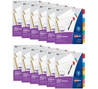 Divisori Avery Big Tab Write & Erase per raccoglitori ad anelli, 8 linguette, multicolore, 12 set (21950)