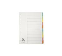 Divisori colorati Q-Connect con indice s manilla - 10 fogli - KF34029