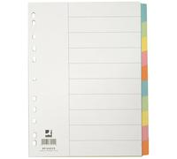 Divisori colorati Q-Connect con indice scrivibile formato A4 in cartoncino manilla - 10 fogli - KF34029