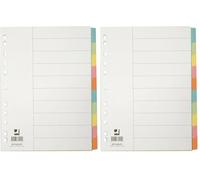 Divisori colorati Q-Connect con indice scrivibile formato A4 in cartoncino manilla - 10 fogli - KF34029 (Confezione da 2)