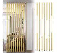 Divisori dorati | Pannelli divisori in metallo autoportanti per ufficio e camera da letto, 5/8 pezzi elegante design a colonna, divisorio spaziale e decorazione della stanza