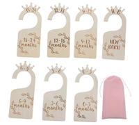 Divisori Guardaroba Bebè in Legno, Mesi, Ordine per Ragazzo Ragazza | Set Creativo da Sette Pezzi, Aspetto Chic, per Armadio Bimbo e Bimba, Organizzazione Pratica