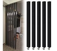 Divisori in legno personalizzabili, alti 240-100 cm, separatore da parete nero per ingresso, dal pavimento al soffitto, 5 pezzi, soluzione elegante per la privacy