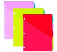 Divisori in plastica a 5 linguette con 2 tasche, 15 pezzi