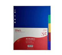 Divisori in plastica Stat standard A4, materiale in cartone resistente colorato,