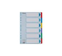 Divisori intercalari Esslete Mylar A4 - conf. 20 ff da 6 tasti colorati cad. - 1