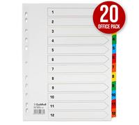 Divisori Multicolore A4 Exacompta Guildhall 12 Parti MCD1-12 20 UFFICIO PACK
