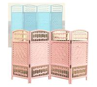 Divisori per ambienti Divisorio for ambienti in legno rattan a 4 pannelli multicolore, dimensioni multiple(Color 1,80x40cm-4 panels)