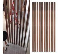 Divisori per Ambienti Personalizzabili in Listelli di Legno di Noce Nero, dal Pavimento al soffitto, Confezione da 10 Pezzi - Eleganti colonne divisorie da 1,99 m per Ingresso e soluzioni di