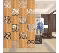 Divisori per Ambienti sospesi, Pannelli divisori sospesi Impermeabili in Legno e plastica, schermi divisori Spessi 5 mm, divisori Decorativi Traforati, 29 cm, Colore Legno, Set da 50 per Ele