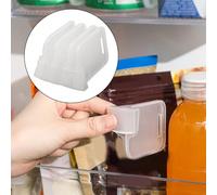 Divisori per frigorifero, 4 pezzi, organizer in plastica bianca per bottiglie e barattoli, clip regolabili per mensole da cucina, soluzione per riporre oggetti da 6,5 x 5 cm