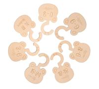 Divisori per Grucce per Armadio Bebè 7 Pezzi in Legno 18x11x2, 1 | Beige, per Guardaroba Ragazzo Ragazza 0-24 Mesi, Motivo Orsetto, Set Ordinato per Categorizzazione
