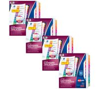 Divisori per indici Avery Extra-Wide Ready per raccoglitori ad anelli da 3 a 9-14 x 11, set da 10 linguette, stampabili, carta bianca, linguette