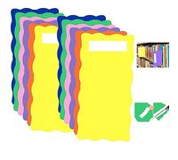 Divisori per libreria con 24 adesivi vuoti 6 x 12 pollici, separatori per scaffali per libri colorati, 12 separatori per libri di libreria, segnalibri