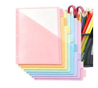 Divisori per raccoglitori, 8 pezzi, formato A4, a 3 anelli, organizer per | Divisori per raccoglitori, formato A4, per raccoglitori a 3 anelli, facile ordinamento, fogli per l'organizzazione dei