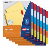 Divisori per raccoglitori Avery 5-Tab inseribili multicolore Big Tabs 6 set (11109)
