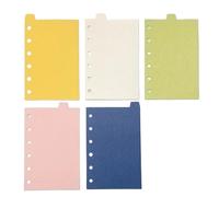 Divisori per raccoglitori, formato A7, a 6 fori, 25 pezzi, per organizzare quaderni per raccoglitori a leva, divisori per ufficio e scuola (stile orecchio superiore)