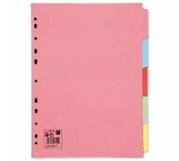 Divisori Per Soggetti A4 5 Parti Multipunch Manilla Assortiti - Confezione Da 20