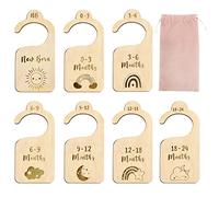 Divisori per Vestiti Bambini, 7pcs Divisori Armadio Bambini Legno Divisori per Armadio Bambini da Neonato a 24 Mese Divisori per Armadio Interno Bambini Nursery Regalo per I Nuovi Genitori (A)
