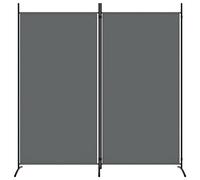 Divisorio a 2 Pannelli Antracite 175x180 cm Tessuto