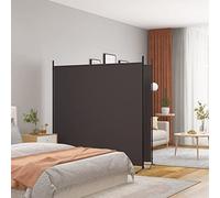 Divisorio a 2 Pannelli,Pannello Divisore per la Stanza Divisoria Interno Decorazioni Per patio, ufficio, casa, ospedale Marrone 348x180 cm in Tessuto