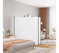 Divisorio a 2 Pannelli Tessuto Bianco 348x180 cm, Schermo Pieghevole per Ambienti Interni, Separatore di Spazio Traspirante e Resistente, Partizione Versatile per Privacy