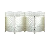 Divisorio a 5 pannelli, altezza 80 cm, in rattan, per aule e uffici, elegante divisorio bianco separatore per piccoli spazi, perfetto per asilo (80 x 40 cm)