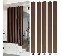 Divisorio a doghe in legno, altezza da 2,3 a 6,8 m, per corridoio, ufficio, studio, appartamento, confezione da 5 (50,8 cm), eleganti pannelli da parete con colonne salvaspazio