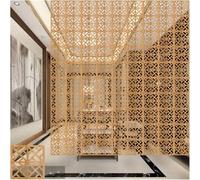 Divisorio Appeso in Oro, Divisorio in Legno-plastica El Screens, Schermo Divisorio Facile da Installare per Soggiorno Bar Ufficio Cucina Sala da Pranzo, Style 1, 16PCS