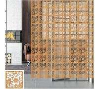 Divisorio Appeso in Oro, Divisorio in Legno-plastica El Screens, Schermo Divisorio Facile da Installare per Soggiorno Bar Ufficio Cucina Sala da Pranzo, Style 4, 12PCS