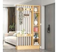 Divisorio Autoportante In Legno Con Ripiani E Appendiabiti - Paravento Moderno Per La Privacy Armadietto Portaoggetti, Espositore Per Libreria Per Camera Da Letto, Ufficio Domestico, Soggiorno